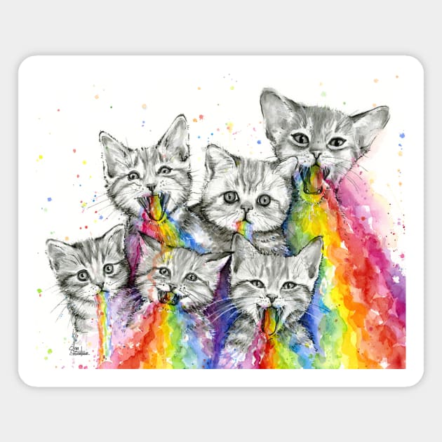 Kittens Puking Rainbows Magnet by Olechka